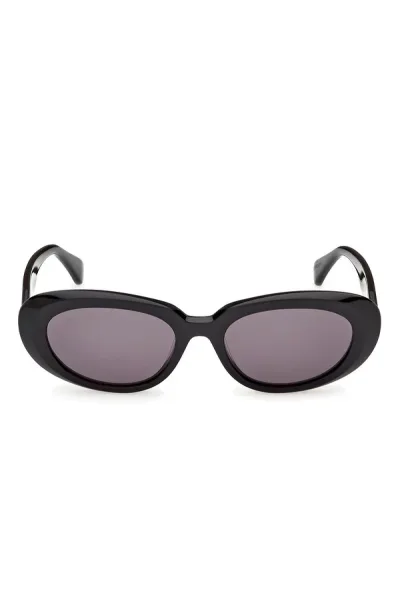 マックスマーラ レディース アクセサリー サングラス・アイウェア Max Mara 53mm Oval Sunglasses BLACK / PALE GOLD / SMOKE ブラック