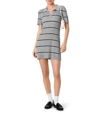 フレンチコネクション レディース トップス ワンピース ポロシャツ ミニ シャツ ニット French Connection Mason Knit Varsity Stripe Polo Colla red Short Sleeve Mini Shirt Dress Mason Knit Stripe ストライプ