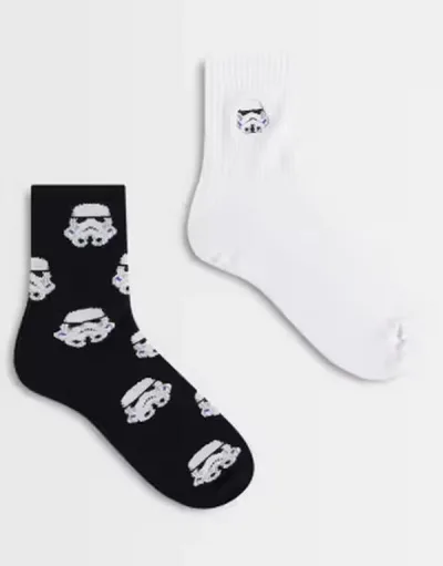 エイソス メンズ アンダーウェア 靴下 ASOS DESIGN 2 pack stormtrooper socks in multi マルチカラー