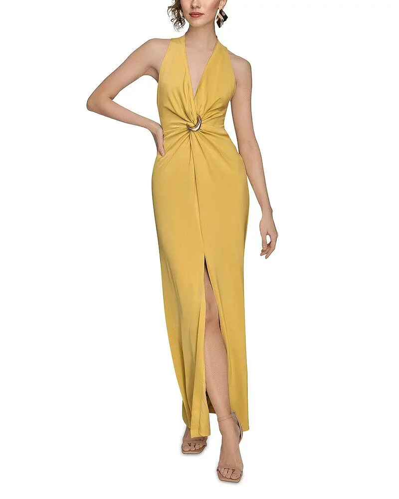 ダナ キャラン ニューヨーク レディース トップス ワンピース Vネック サテン Donna Karanew York Donna Karan V Neck Satin Gown Chartreuse シャルトリューズ