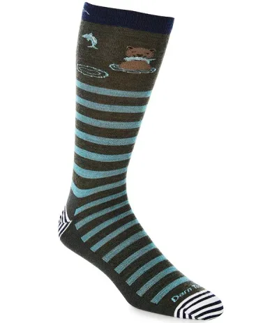 ダーンタフ メンズ アンダーウェア 靴下 ウール Darn Tough Animal Haustripe Lightweight Wool Blend Crew Socks Forest フォレスト