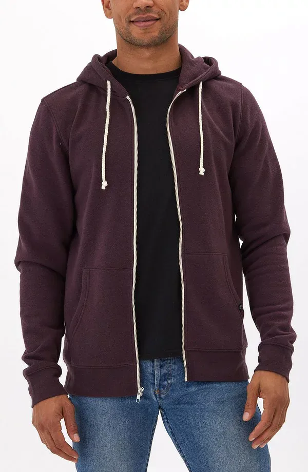 スレッズ・フォー・ソート メンズ アウター パーカー・スウェット フリース Threads 4 Thoughtrim Fit Heathe red Fleece Zip Hoodie PEPPERCORN