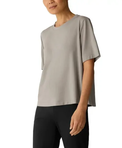 エイリーンフィッシャー レディース トップス Tシャツ クルーネック 半袖 Eileen Fisher Women's Extra-Fine Ponte Crewneck Short-Sleeve T-Shirtwine