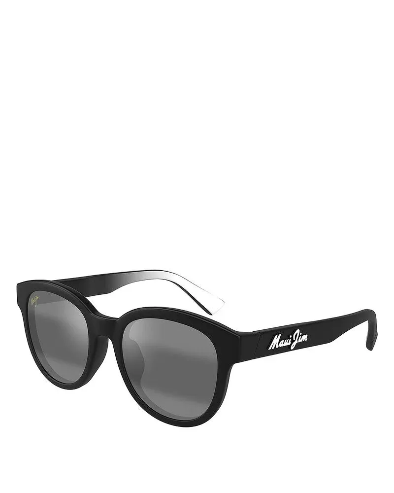 マウイジム レディース アクセサリー サングラス・アイウェア Maui Jim Ihupani Round Sunglasses 53mm Black ブラック