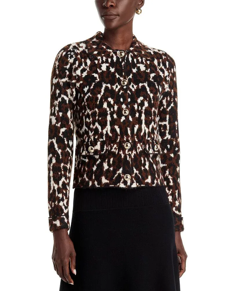 ティー・タハリ レディース アウター ジャケット・ブルゾン セーター Tahari Leopard Jacquard Sweater Jacket Leopard Multi マルチカラー