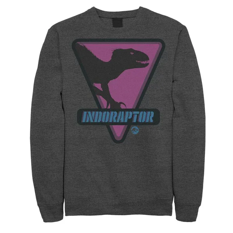 アニメキャラクター メンズ トップス Tシャツ スウェット Licensed Character Men's Jurassic World Indoraptor Silhouette Sweatshirt Charcoal Heather チャコール