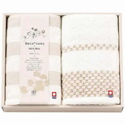 15% points UP/●/Natucot●/Set of 2 sweet twisted face towels