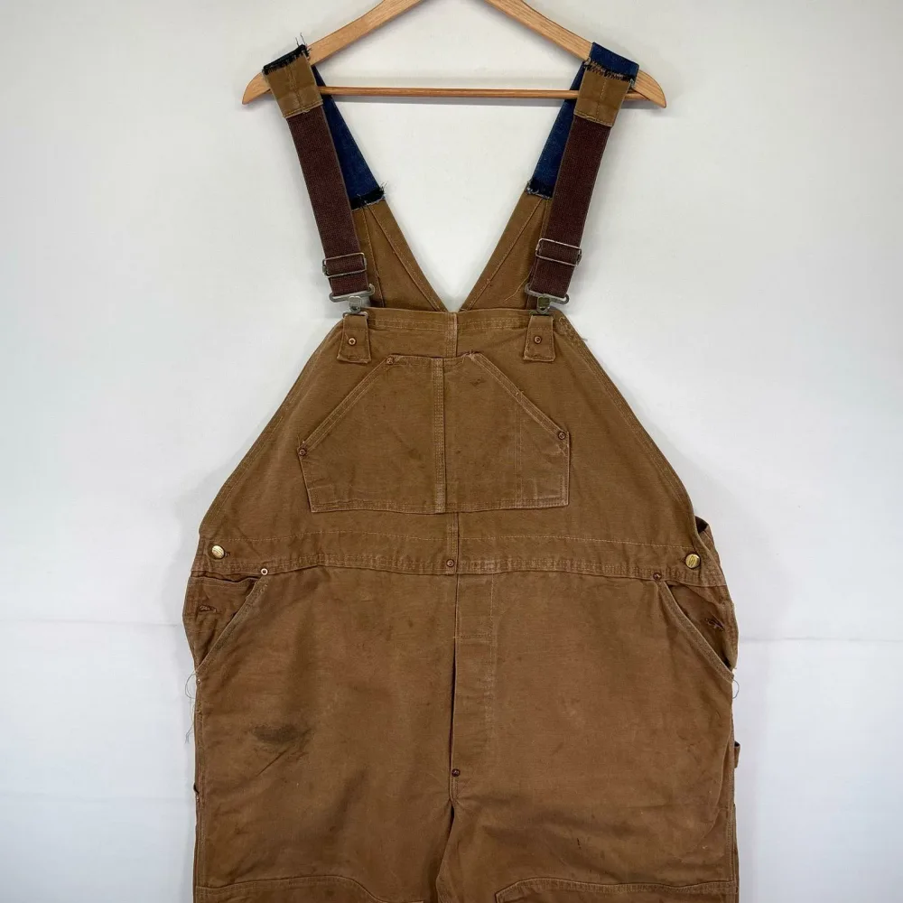 古着 60's/60年代 ヴィンテージ カーハート Carhartt ダック オーバーオール ワーク デカCボタン 4ポケット ブラウン系 メンズ 【中古】