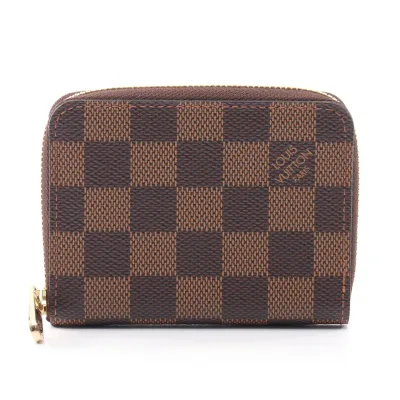 【5千円OFFクーポン対象 10/9 20時〜10/13 9:59】ルイ・ヴィトン LOUIS VUITTON ジッピーコインパース ダミエエベヌ ローズバレリーヌ コインケース 財布 PVC ブラウン系 N60213 【中古】