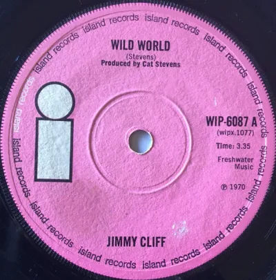 【中古】7” Jimmy Cliff Wild World WIP6087 Island Records /00080
