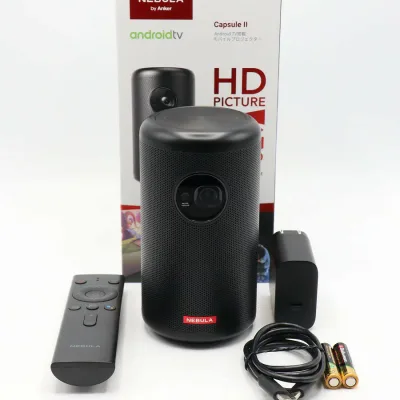 【お買い物マラソン限定クーポン】【美品】Anker Nebula Capsule II D2421N12 ブラック モバイルプロジェクター Android TV搭載 アンカー ネビュラ カプセル2 本体 【中古】