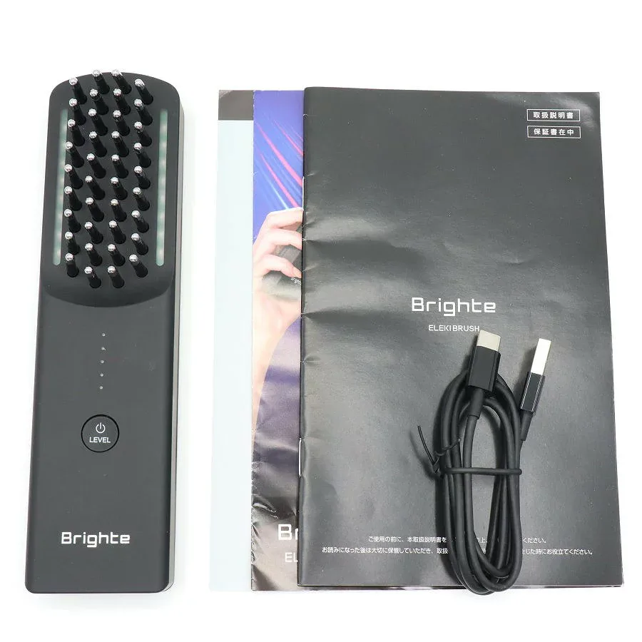 【美品】Brighte ELEKI BRUSH BRT-FS145 ブラック 美顔器 EMS フェイスケア ブライト エレキブラシ 本体 【中古】
