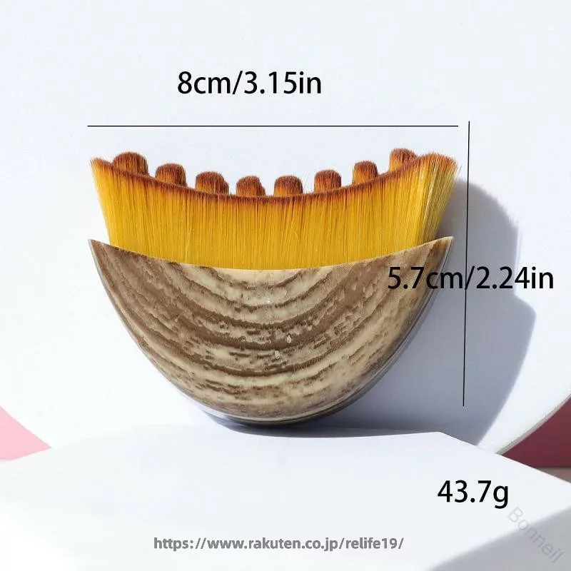 美容ブラシ かっさ リンパ マッサージ 美顔 小顔 リフトアップ フェイスケア 目元 首元 むくみ解消 携帯用 小型 人工毛 ソフトタッチ ウッド調 ナチュラルカラー フェイシャルケア スキ