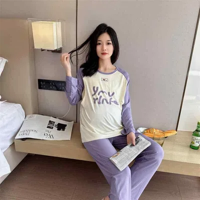授乳服 レディース 上下セット 春夏秋 長袖 長ズボン 部屋着 再生繊維 Tシャツ 授乳口付き マタニティウェア パジャマ トップス パンツ 伸縮性 通気性 薄手 ルームウェア 産後 妊婦服 オシャレ 着回し 重ね着風
