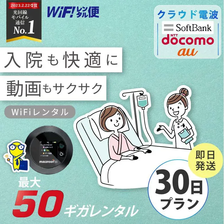 WiFi レンタル 30日 入院 即日発送 レンタルwifi レンタルWi-Fi レンタルワイファイ wifiレンタル Wi-Fiレンタル ワイファイレンタル wi-fi ワイファイ 国内 ポケットwifi ポケットWi-Fi ポケットワイファイ 旅行 一時帰国 sim モバイルWiFi 1ヶ月 ソフトバンク 無制限 50GB