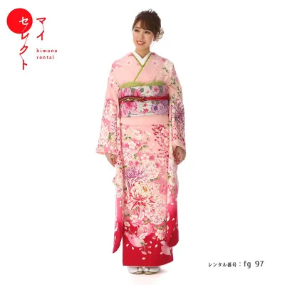 振袖 レンタル【成人式】fg_97 / S302ピンク 振袖 結婚式 卒業式 フルセット レンタル振袖 貸衣装 着物【レンタル】