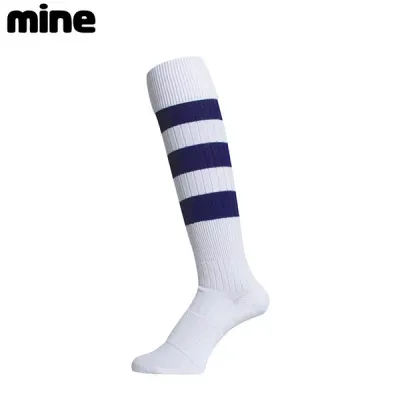 マイン mine メンズ ラグビー サッカー ソックス ストッキング RUGBY SOCKS ホワイト×ネイビー 25-27cm 803 MNE803