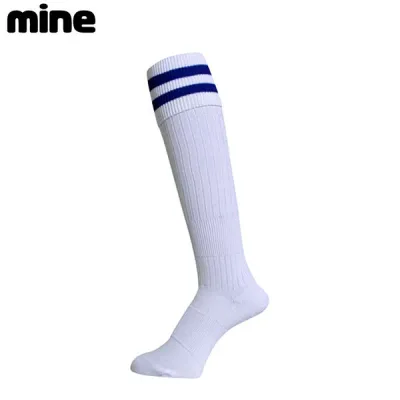 マイン mine キッズ 子供用 ジュニア サッカーソックス JRサッカーストッキング ホワイト×ブルー 22-24cm 205J MNE205J
