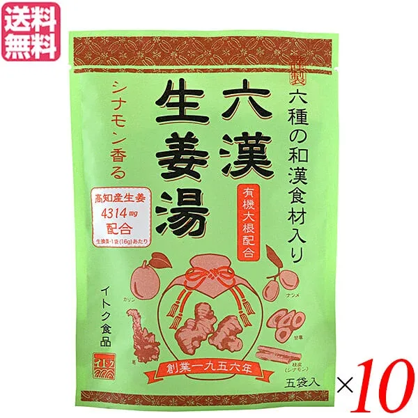 生姜湯 しょうが湯 生姜 六漢生姜湯 5袋入り イトク食品 10セット