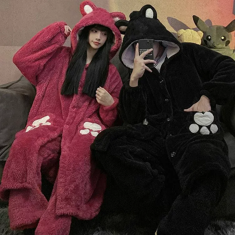 パジャマ レディース 長袖 ルームウェア 防寒 ペア カップル 結婚祝い プレゼント もこもこ 動物 恋人 セット 冷房対策 モコモコ メンズ 秋冬 お揃い ギフト 着ぐるみ 記念日 おしゃれ 可愛い