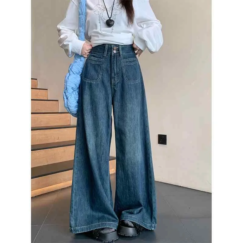 ジーンズ レディース 大きいサイズ 秋冬 デニムパンツ ジーパン 長ズボン ボトムス ハイウエスト ストレート ワイド 体型カバー 細見え 着痩せ ぽっちゃり 梨形体型 普段使い 通学 通勤用 カジュアル ブルー インディゴ