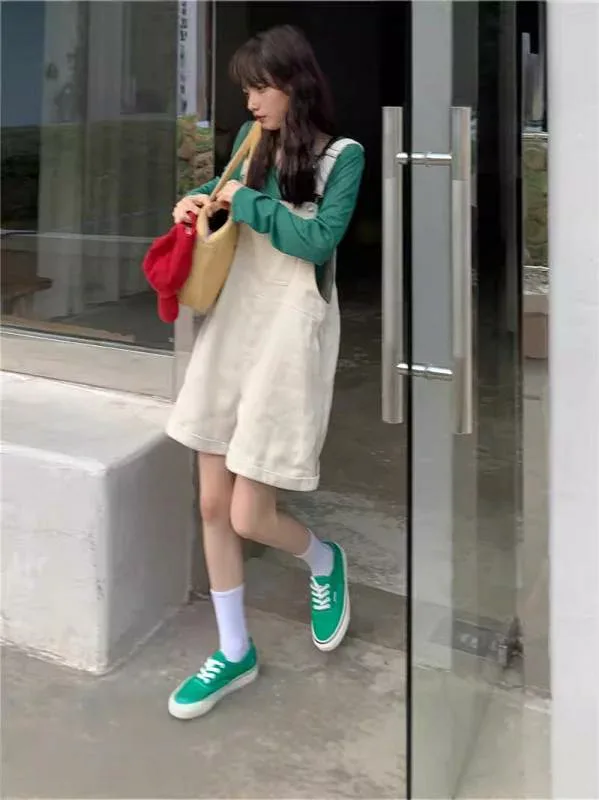 サロペットパンツ レディース 大きいサイズ 体型カバー 着痩せ 細見え お腹周り ゆったり 大きめ サイズ カジュアル デニム ショートパンツ ハーフパンツ 五分丈 ワイドパンツ ジーンズ ジーパン ボトムス 秋用 通学 通勤 普段使い 動きやすい 伸縮性