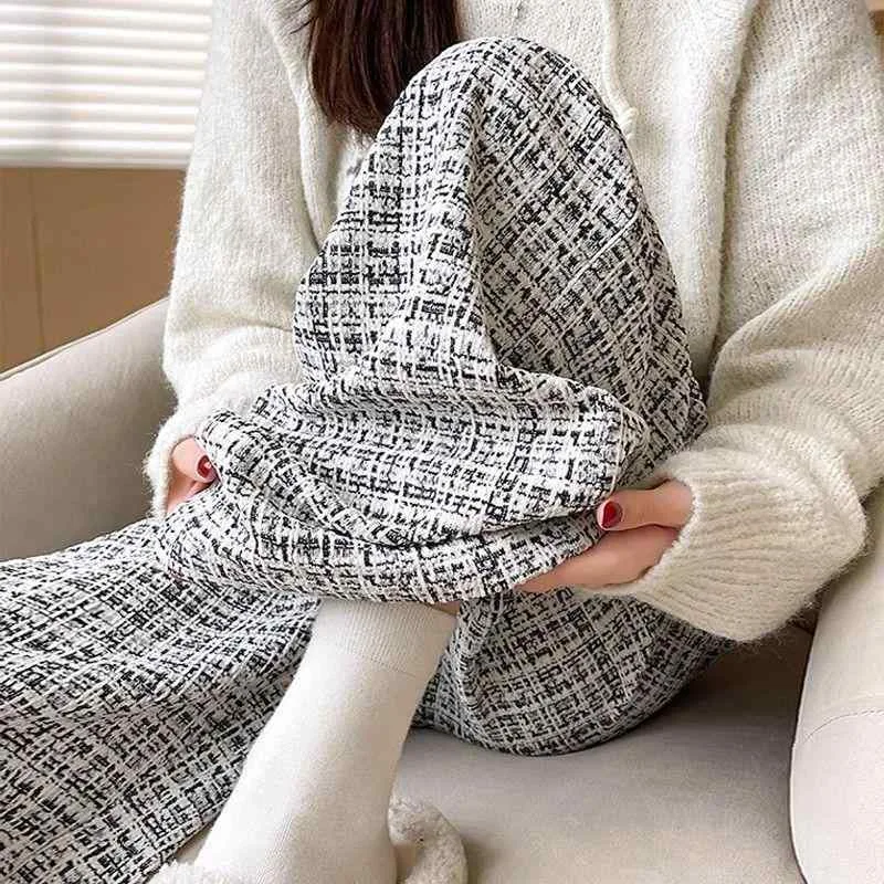 ワイドパンツ レディース 秋冬 ボトムス ロングパンツ ズボン シャギーニット シェニール 異素材 切り替え ハイウエスト 美脚 細見え 着痩せ ゆったり 大きいサイズ 体型カバー 垂れ感 楽ちん カジュアル ルームウェア 部屋着 普段使い デイリー 暖