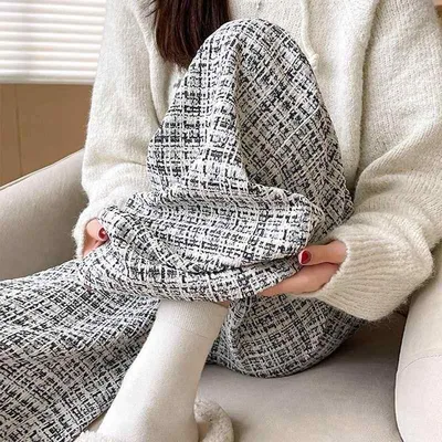ワイドパンツ レディース 秋冬 ボトムス ロングパンツ ズボン シャギーニット シェニール 異素材 切り替え ハイウエスト 美脚 細見え 着痩せ ゆったり 大きいサイズ 体型カバー 垂れ感 楽ちん カジュアル ルームウェア 部屋着 普段使い デイリー 暖