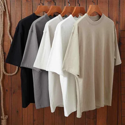 Men's T-shirt, large size, cotton, heavy, plain, round neck, loose, short sleeves, innerwear, tops, cotton material, stretchable, for commuting, everyday use, loungewear, casual, black, gray, navy, lightweight, moisture wicking, quick drying, big silhouette, simple