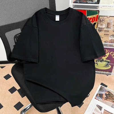 メンズ 半袖 Tシャツ トップス 綿 接触冷感 夏 春夏 秋 吸湿速乾 軽量 通勤用 普段使い 部屋着 アウトドア ブラック ピンク系 アイボリー ビッグシルエット Vネック カジュアル 再生繊維 切り替え