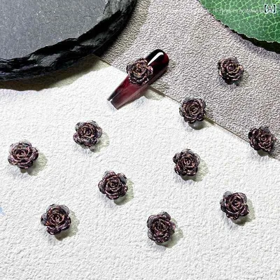 ネイル アクセサリー キラキラ カメリア 花 モチーフ ソフト ジェル ローズ フラワー 素材 DIY ブレスレット パーツ かわいい アクセント ピンク系 ブラック ベース 女性用 普段使い 軽量 伸縮性