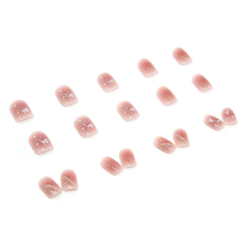 ネイルシール ピンク かわいい グラデーション 短め シンプル 指先 ハンドケア 女性用 軽量 貼り付け簡単 透明感 セルフネイル ピンク系 アイボリー 自然 日常使い