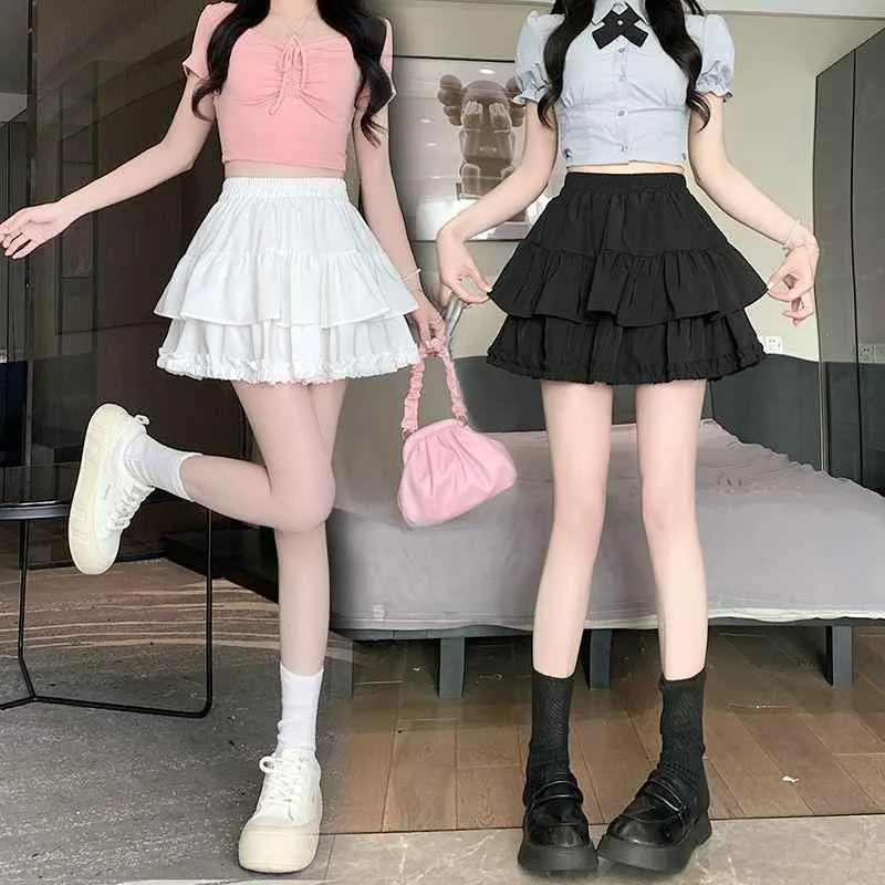スカート 女性用 秋夏 蓬蓬 ケーキ 半身 フレア A字 短め かわいい 軽量 切り替え 再生繊維 ハイウエスト ビッグシルエット ピンク系 ブラック アイボリー 普段使い 通勤 ストレッチ 吸湿速乾 スリムライン ソフト素材 膝上丈 ガーリースタイル