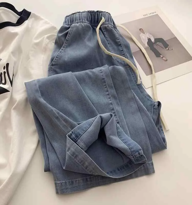 レディース デニムパンツ 秋冬 ハイウエスト ワイドレッグ ゆったり スリム見え ドレープ感 ストレート 混 大きめ サイズ フィット ストレッチ 普段使い ボトムス