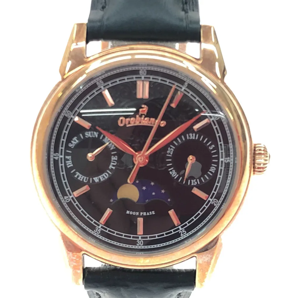 ▼▼【中古】Orobianco オロビアンコ レディース腕時計 クオーツ ビアンコネーロ BIANCONERO ムーンフェイス OR0075-33 Aランク