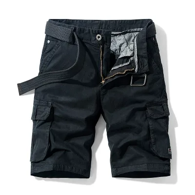 【ベルト付き】カーゴパンツ メンズ ショートパンツ ハーフパンツ 膝丈 5分丈 ワークパンツ ミリタリー 多ポケット ズボン 短パン 半ズボン ボトムス ゆったり 大きいサイズ 太め 丈夫 頑丈 高密度素材 コットン 通気性 吸汗 アウトドア キャンプ 釣り 登山 作業着