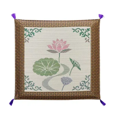 【クーポン配布中】純国産 袋織 い草御前(仏前)座布団 『蓮の花』 約70×70cm