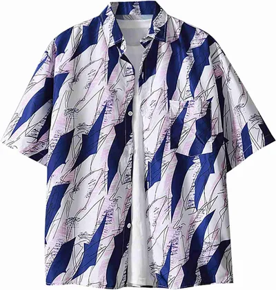 デイパレ 和柄シャツ メンズ 夏服 半袖 オーバーサイズシャツ ゆる シャツ 冷感 通気性 ワイシャツ 大きいサイズ 吸汗速乾 快適 無地 夏用 軽い 柔らかい 男女兼用