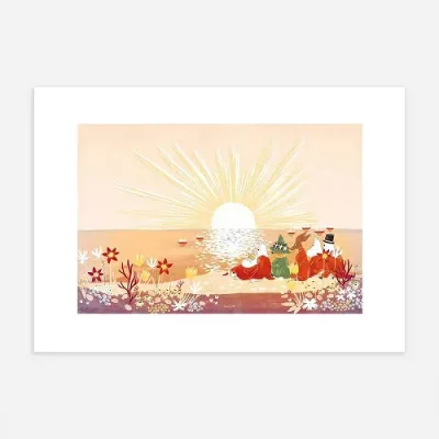ムーミン ポスター 21×30 Moomin Sunset by the Sea 輸入品 Postery スウェーデン【メール便利用商品です】