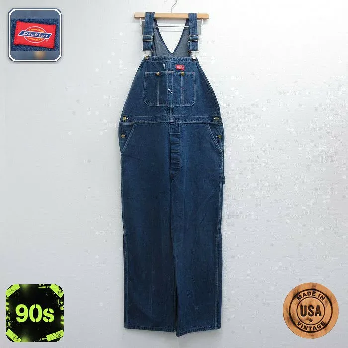 【中古】古着 ディッキーズ 90s オーバーオール メンズ ネイビー W42 ワークウェア ヴィンテージ ストリート アメカジ カジュアル きれいめ ヴィンテージ レトロ オールド