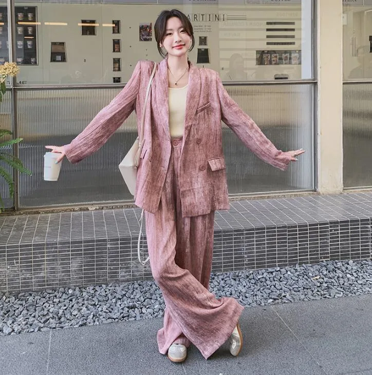 スーツ 通勤スーツ ワイドパンツスーツ パンツスーツ レディース セットアップ ジャケット 上下 2点セット 面接 きれいめ 着痩せ レディース 通勤 結婚式 パーティー セレモニー 卒業式 仕事服 通勤 OL ゆった お呼ばれ着痩せ おしゃれ 体型カバー【 送料無料】【スーツ】