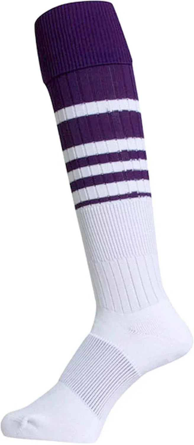 【10/24 20時から 全品ポイント13倍】 マイン mine ラグビー ソックス RUGBY SOCKS メンズ パープルネイビー×ホワイト 25-27cm ストッキング 靴下 摩耗に強い サッカー 部活 クラブ チーム 814