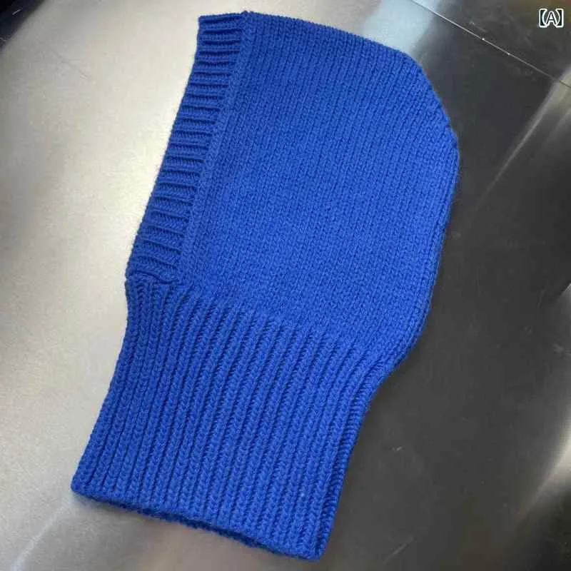 バラクラバ おしゃれ 帽子 女子 21 秋冬 韓国 かわいい 耳 保護 ネック キャップ 付き カラフル 暖かい ウール ニット ヘッド カバー
