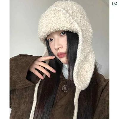 バラクラバ おしゃれ 帽子 女子 韓国 防寒 バラクラバ 帽子 秋冬 暖かい ニット ウール 顔 小さい 無地 耳 保護