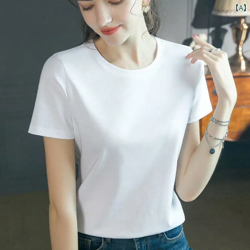 ベーシック トップス レディース 高級 シルケット コットン 半袖 Tシャツ レディース 2025夏 スリムフィット ストレート ショルダー アセテート サテン トップ