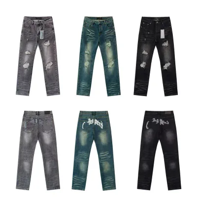 メンズ デニムパンツ 破れ加工 スリムフィット ストレッチ ウォッシュ加工 ヴィンテージ アメリカンスタイル カジュアル 普段使い 軽量 伸縮性 デニム素材