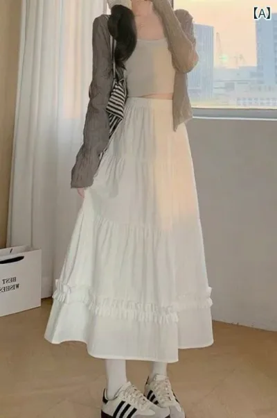 パンツドレス レディース 女性用 レイ ヤード 菌類 レース スカート 2025 春夏 万能 ミドル 丈 伸縮性 ウエスト aライン