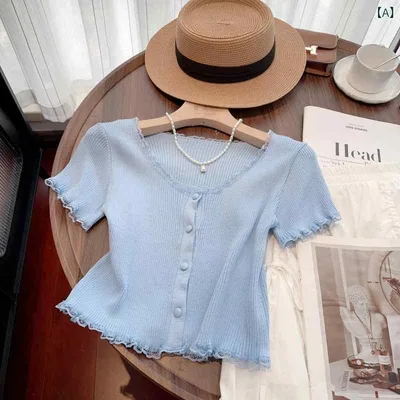 ベーシック トップス レディース カウンターは 大きい の カット ラベルの レディース 服の なの レースの 半袖 Tシャツ 夏の プチ ショート スリム トップを 撤回 します