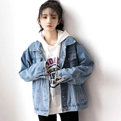 レディース デニムジャケット レトロ ブルー ゆったり BFスタイル 韓国 学生向け 春秋 カジュアル アウター 普段使い 軽量 伸縮性