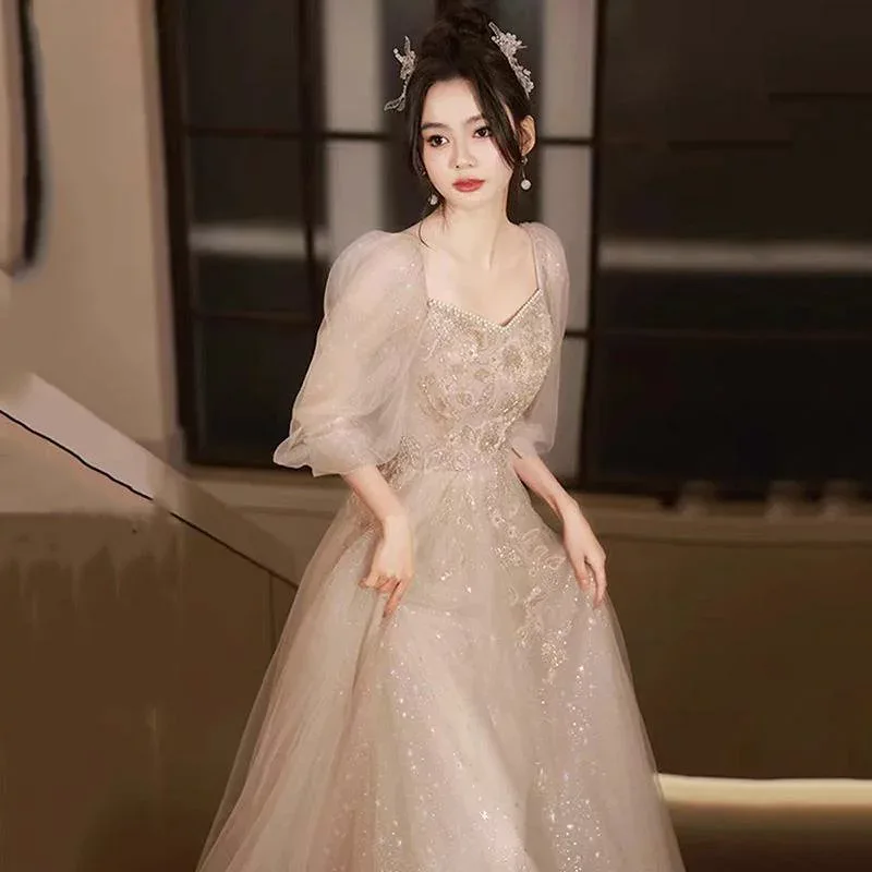 ドレス レディース 大きいサイズ パーティードレス ロング丈 体型カバー 演奏会 発表会 披露宴 結婚式 二次会 お呼ばれ フォーマル イブニングドレス 母親 袖あり 長袖 七分袖 レース 高級感 上品 エレガント きれいめ 大人 かわいい ゆったり マ